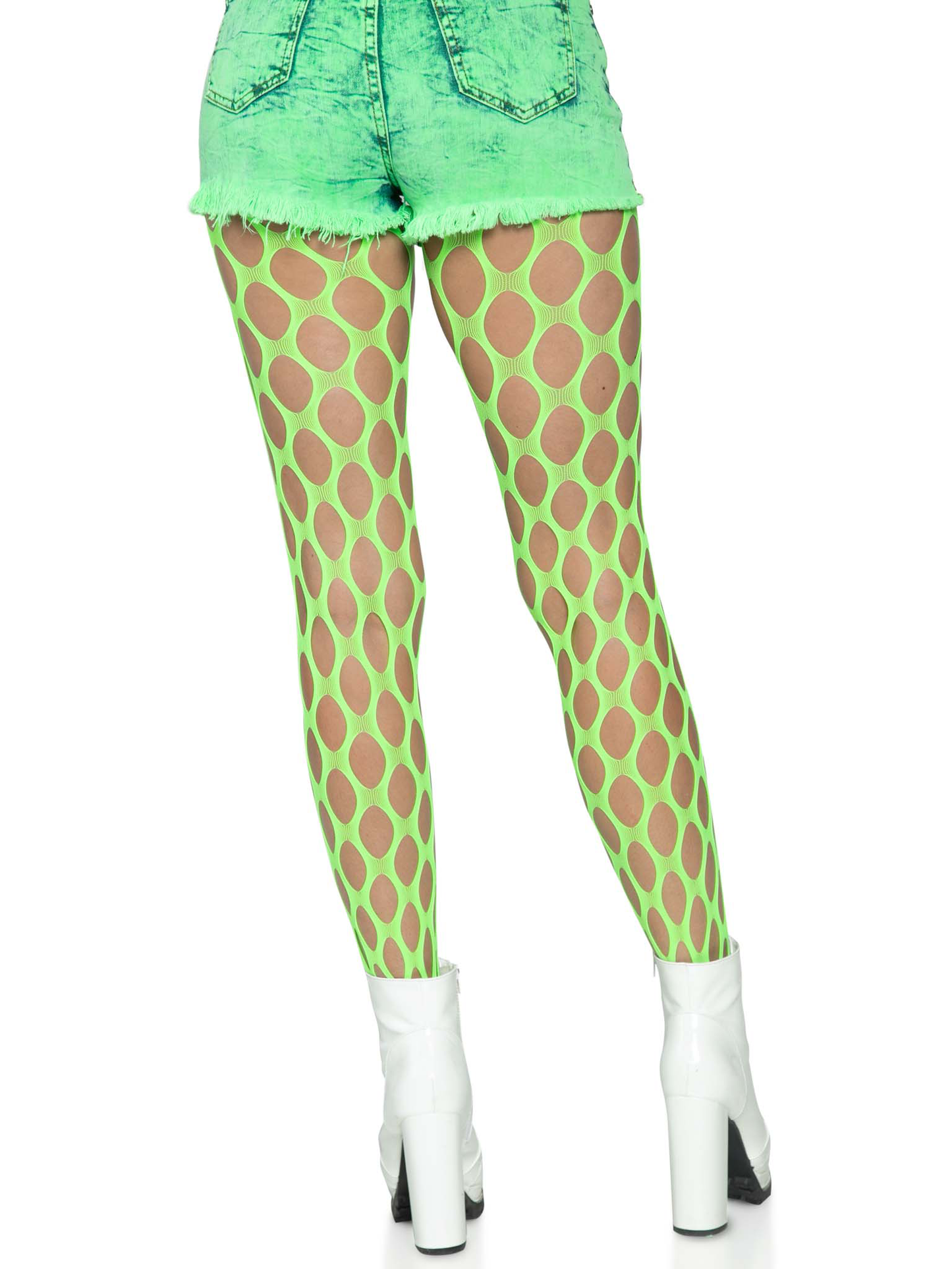 Jumbo Pothole Net Tights - Neon Green - One Size | 714718560779 | Available at EroticWarehouse.com