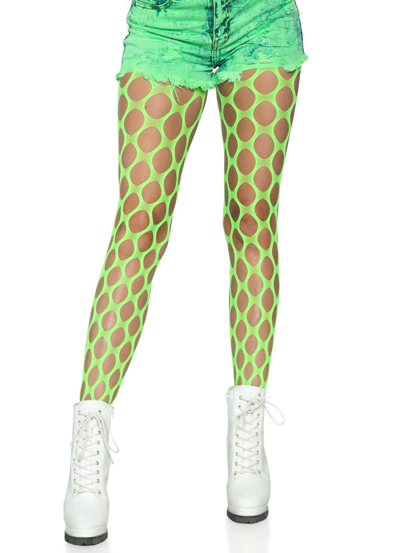 Jumbo Pothole Net Tights - Neon Green - One Size | 714718560779 | Available at EroticWarehouse.com