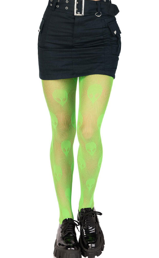 Alien Net Tights - One Size - Green | 714718566054 | Available at EroticWarehouse.com