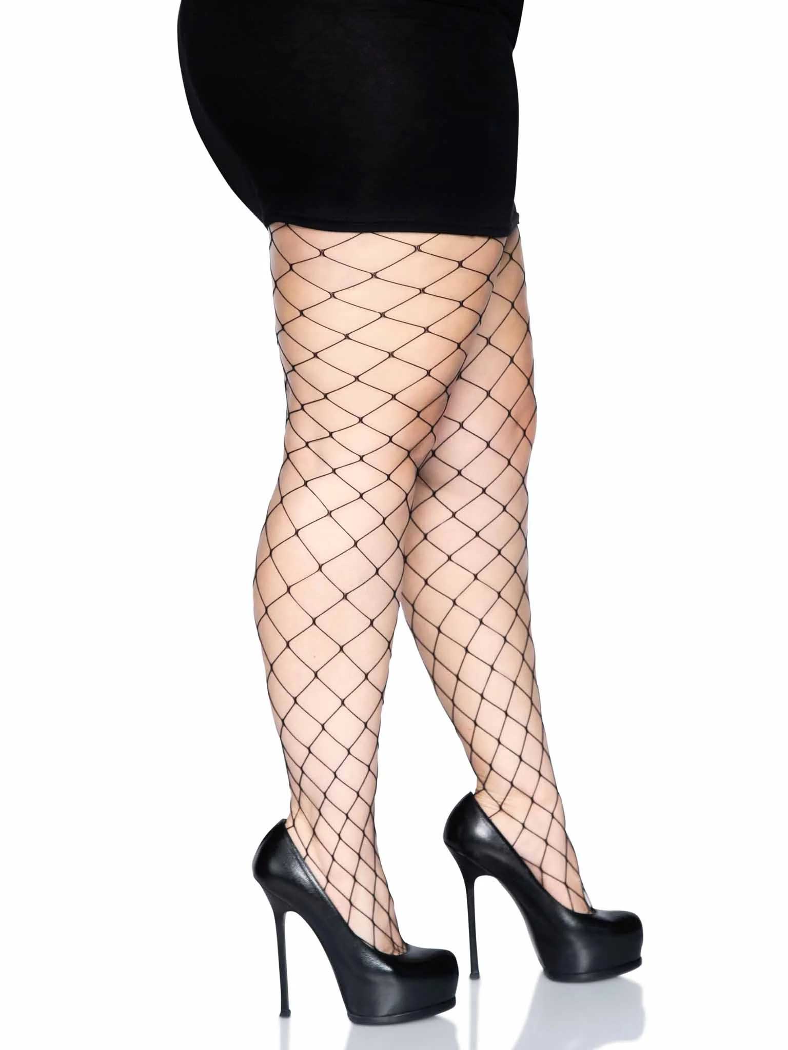 Fence Net Pantyhose - Queen - Black | 714718434117 | Available at EroticWarehouse.com