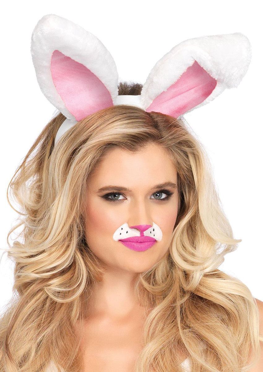 Plush Bunny Rabbit Ears Headband - White | 714718527536 | Available at EroticWarehouse.com
