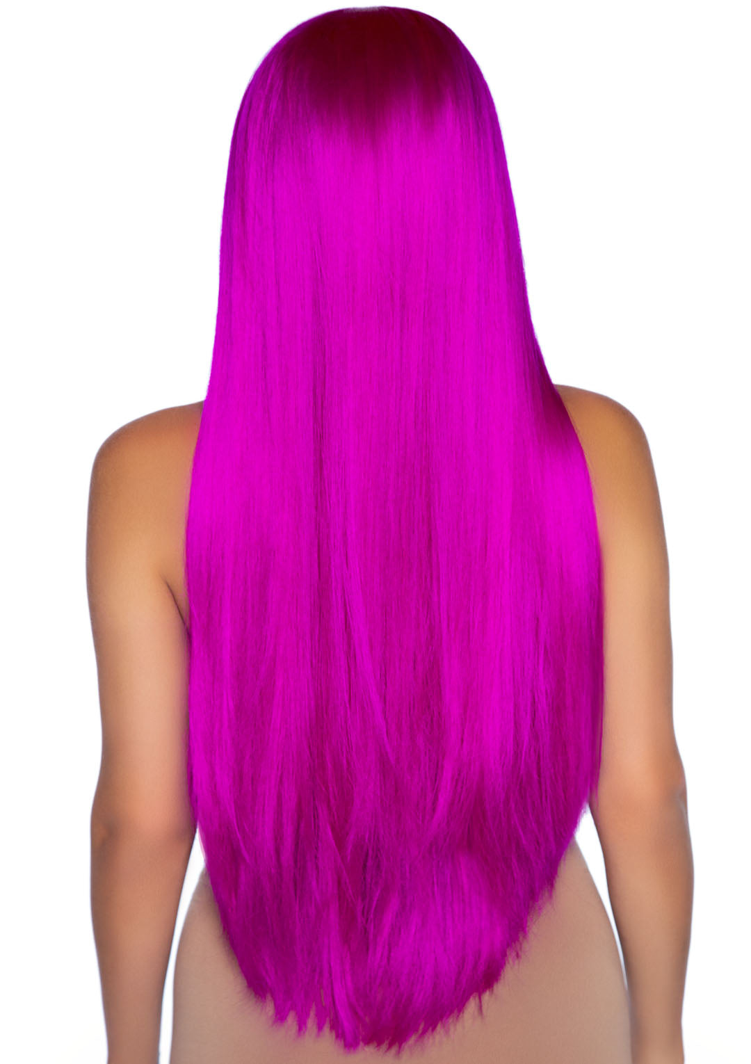 33 Inch Long Straight Center Part Wig - Raspberry | 714718550992 | Available at EroticWarehouse.com