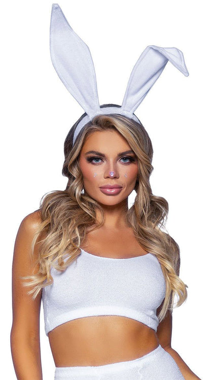 Bendable Velvet Bunny Rabbit Ears - White | 714718562452 | Available at EroticWarehouse.com
