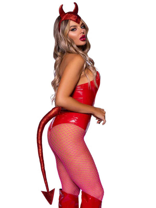 Devil Horns Headband and Tail Set - Red | 714718564821 | Available at EroticWarehouse.com