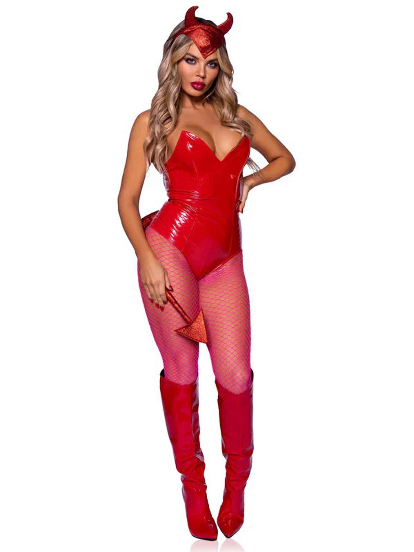Devil Horns Headband and Tail Set - Red | 714718564821 | Available at EroticWarehouse.com