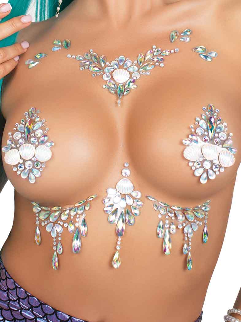 Siren Adhesive Body Jewels Sticker - Clear | 714718572710 | Available at EroticWarehouse.com