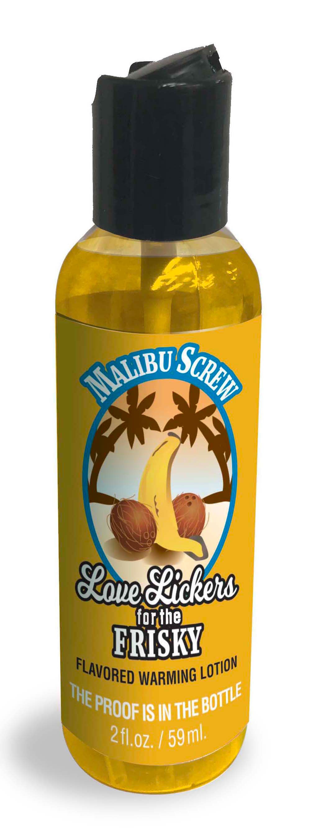Love Lickers Massage Oil - Malibu Screw - 1.76 Fl. Oz. | 685634000291 | Available at EroticWarehouse.com