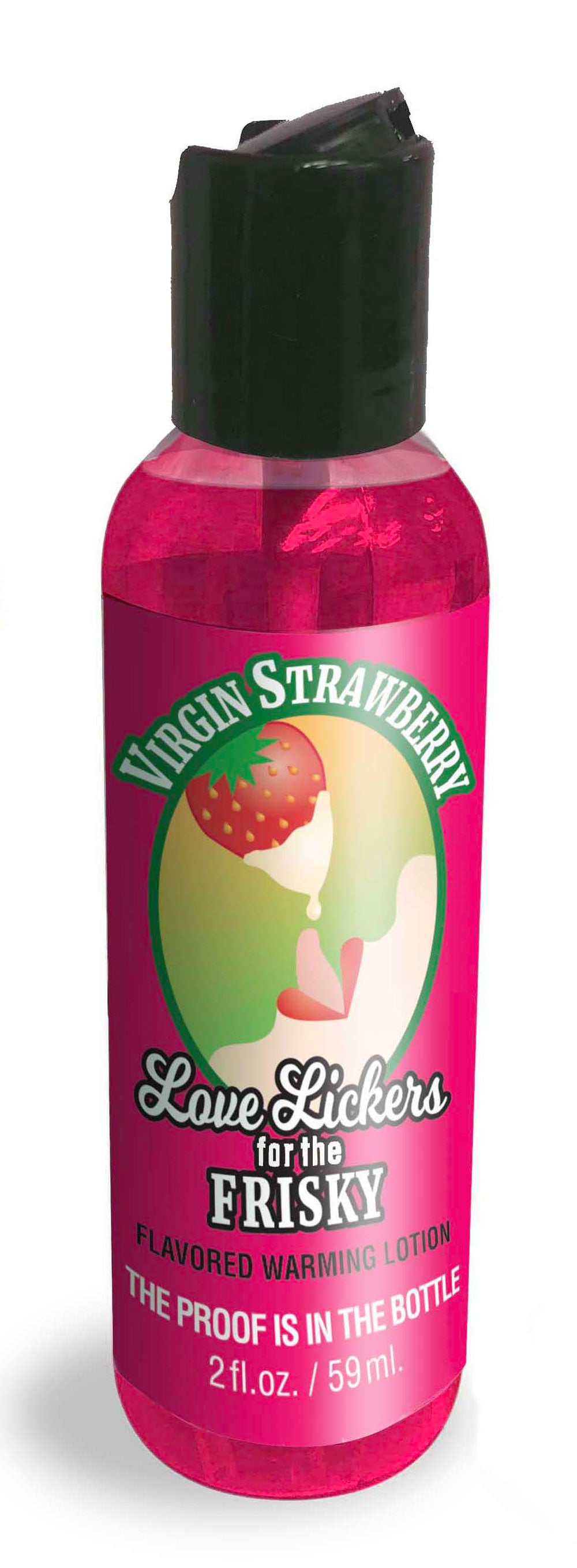 Love Lickers Massage Oil - Virgin Strawberry - 1.76 Fl. Oz. | 685634000284 | Available at EroticWarehouse.com