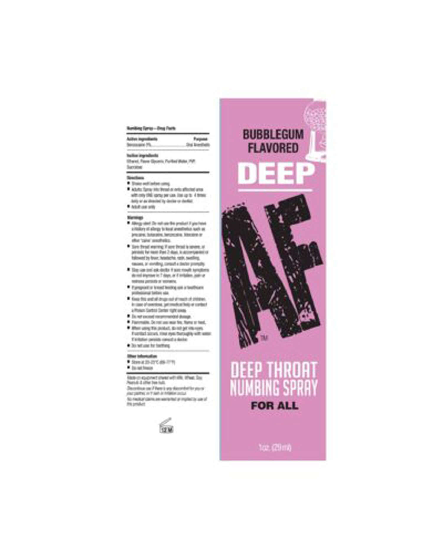 Deep Af Throat Numbing Spray 1oz – Bubblegum | 685634112031 | Available at EroticWarehouse.com