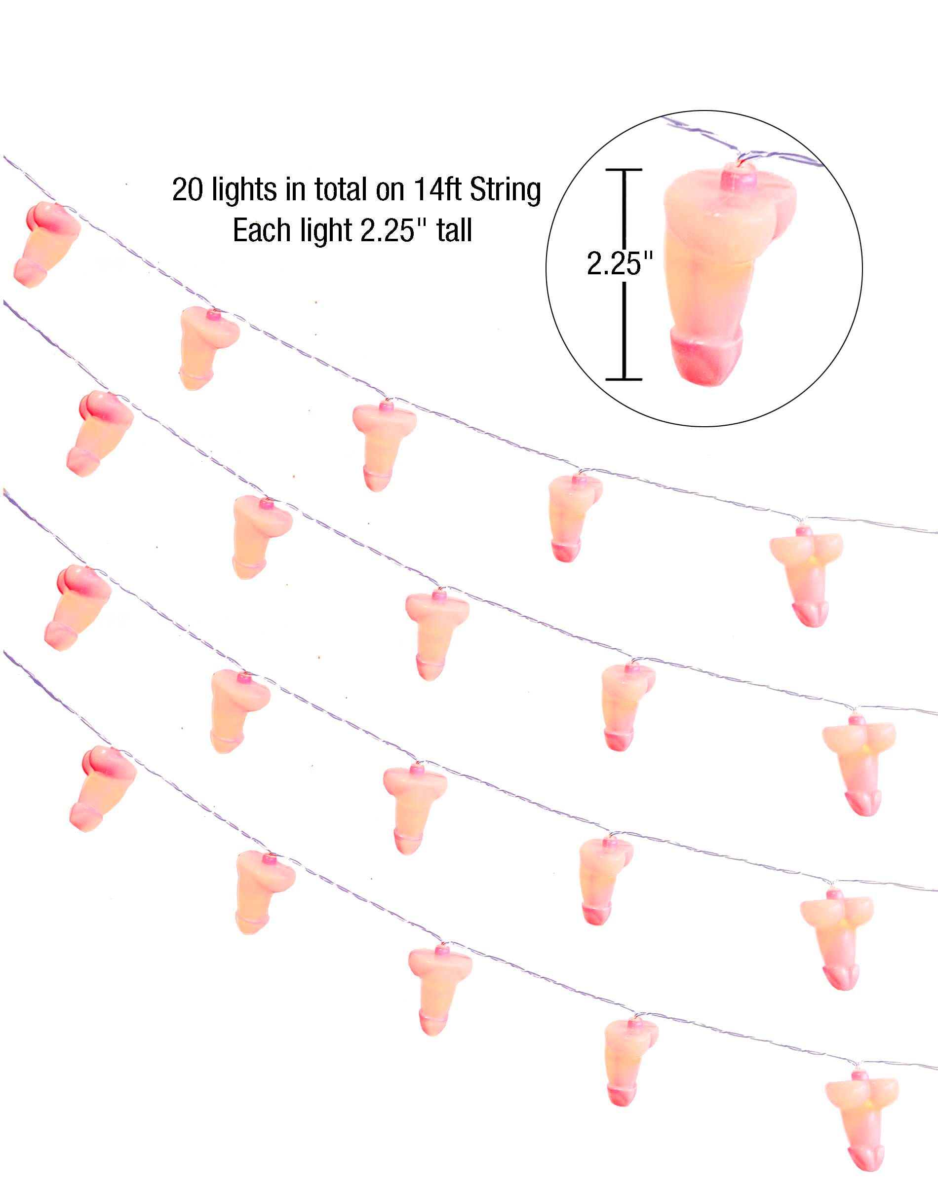 Glitterati Penis String Lights - 20 Lights | 817717011393 | Available at EroticWarehouse.com