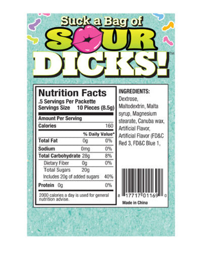 Suck a Bag of Sour Dicks - Bag of 25 | 817717011690 | Available at EroticWarehouse.com