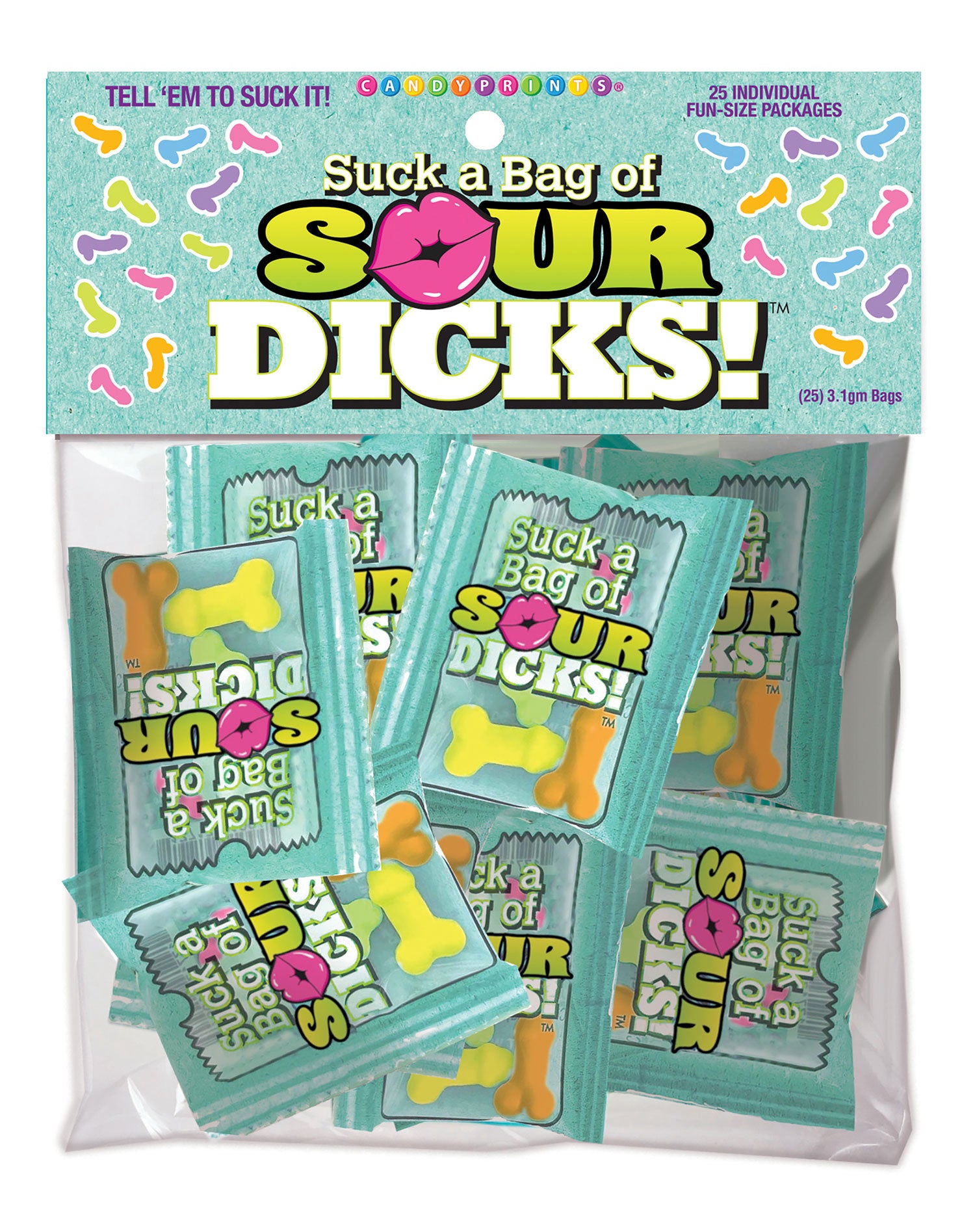 Suck a Bag of Sour Dicks - Bag of 25 | 817717011690 | Available at EroticWarehouse.com