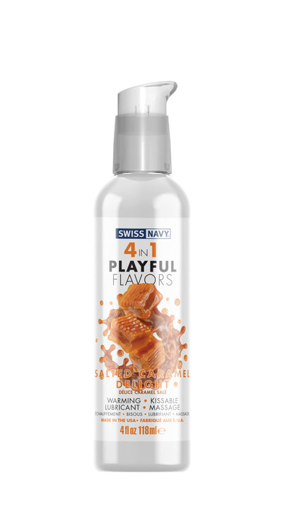 Swiss Navy 4-in-1 Playful Flavors - Salted Caramel Delight - 4 Fl. Oz. | 699439006259 | Available at EroticWarehouse.com