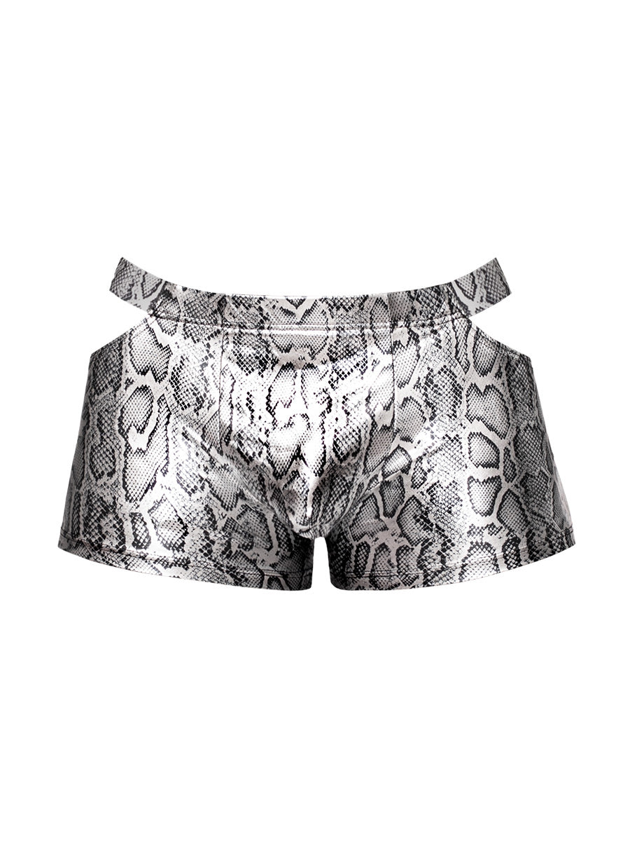 s'naked Pouch Short - Medium - Silver/black | 845830090209 | Available at EroticWarehouse.com