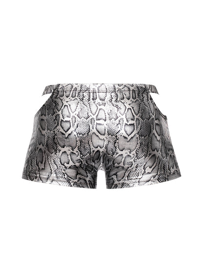 s'naked Pouch Short - X-Large - Silver/black | 845830090223 | Available at EroticWarehouse.com