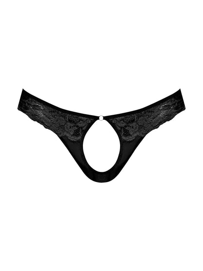 Sassy Lace - Open Ring Thong - Large/x-Large - Black | 845830089807 | Available at EroticWarehouse.com