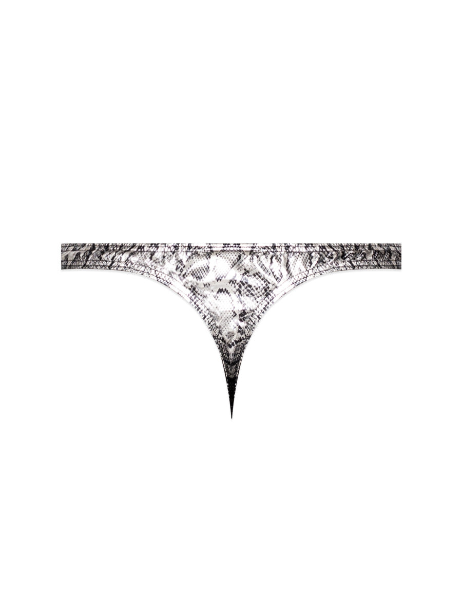 S’naked - Criss Cross Thong - Small/medium - Silver/black | 845830090599 | Available at EroticWarehouse.com
