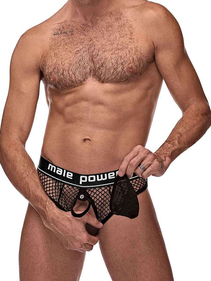 Cock Pit Net Cock Ring Thong - L/ XL - Black | 845830084147 | Available at EroticWarehouse.com