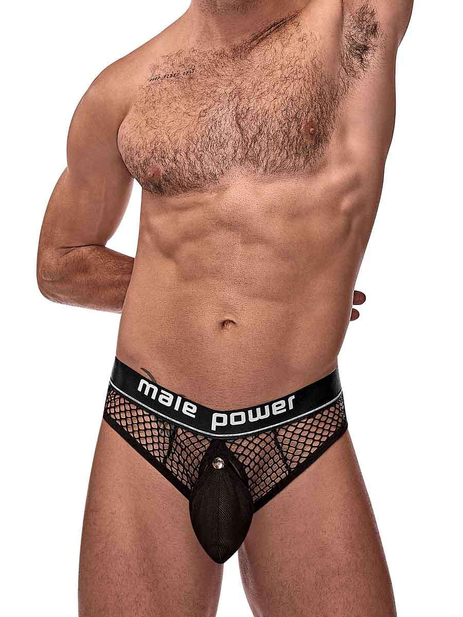Cock Pit Net Cock Ring Thong - L/ XL - Black | 845830084147 | Available at EroticWarehouse.com