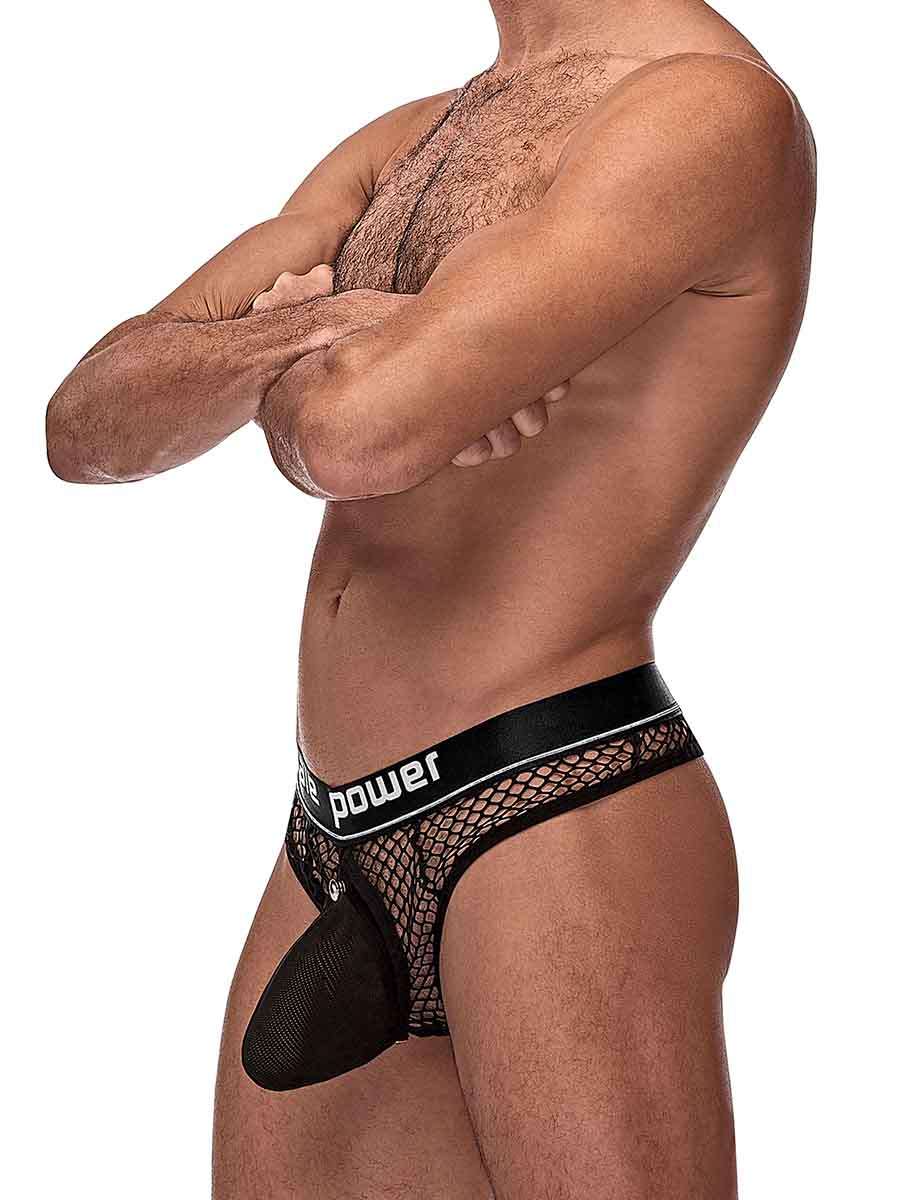 Cock Pit Net Cock Ring Thong - S/ M - Black | 845830084130 | Available at EroticWarehouse.com