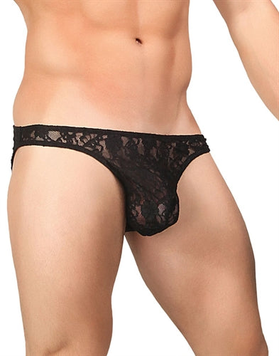 Stretch Lace Wonder Bikini - Medium - Black | 845830054331 | Available at EroticWarehouse.com