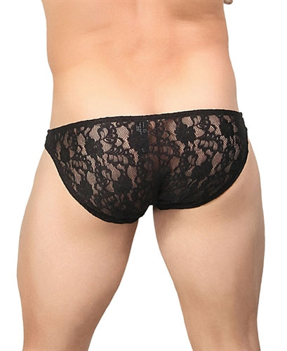 Stretch Lace Wonder Bikini - Medium - Black | 845830054331 | Available at EroticWarehouse.com