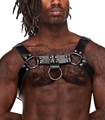 Aries Leather Harness - One Size - Black | 845830085946 | Available at EroticWarehouse.com