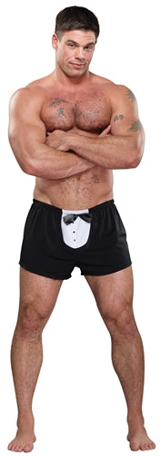 Tuxedo Boxer - One Size - Black | 845830038287 | Available at EroticWarehouse.com