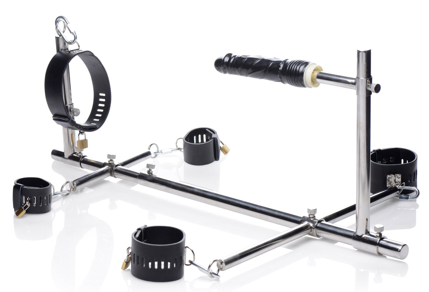 Imprisoned Metal Stockade With Dildo | 848518024411 | Available at EroticWarehouse.com