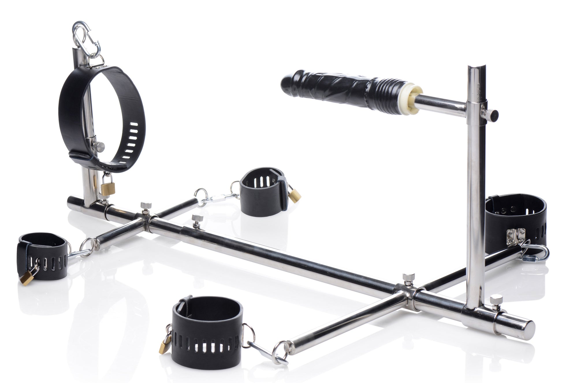 Imprisoned Metal Stockade With Dildo | 848518024411 | Available at EroticWarehouse.com