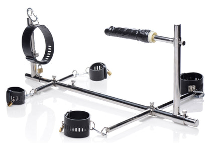 Imprisoned Metal Stockade With Dildo | 848518024411 | Available at EroticWarehouse.com