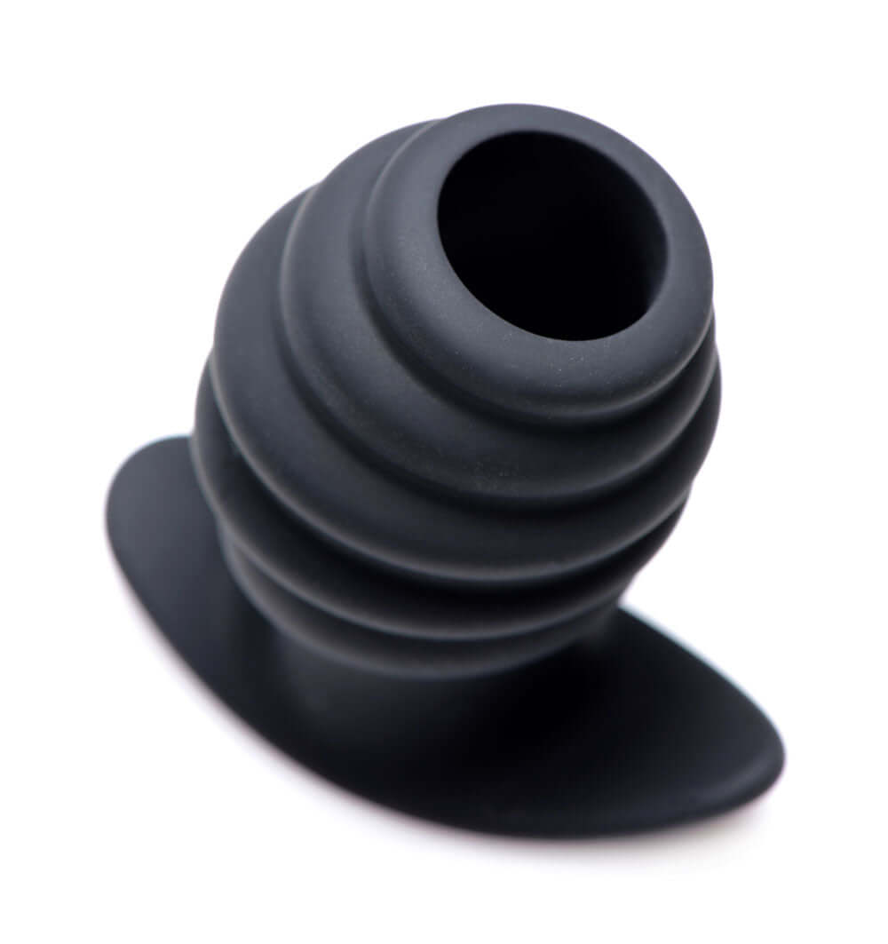 Hive Ass Tunnel Silicone Ribbed Hollow Anal Plug - Medium | 848518032874 | Available at EroticWarehouse.com
