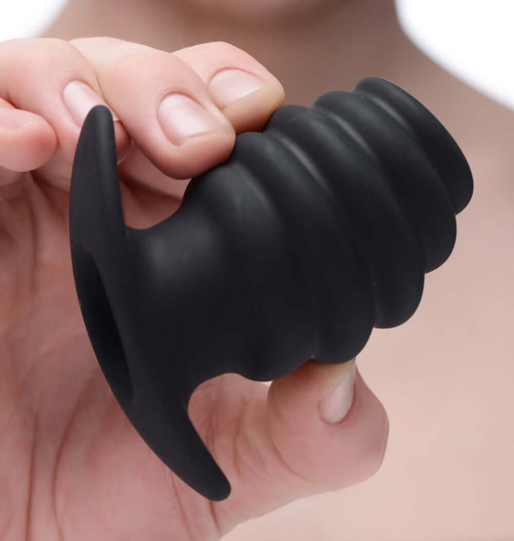 Hive Ass Tunnel Silicone Ribbed Hollow Anal Plug - Medium | 848518032874 | Available at EroticWarehouse.com
