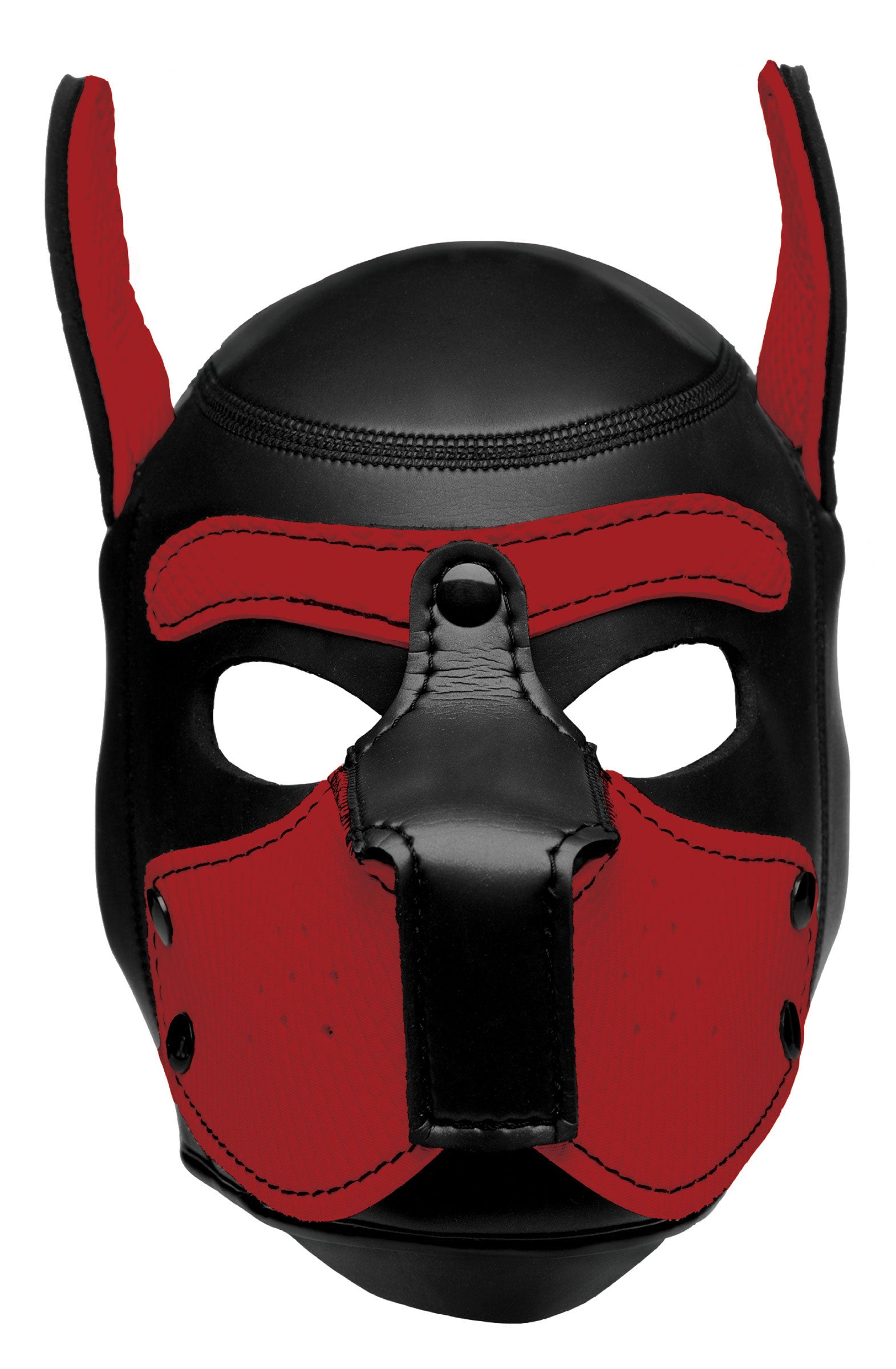 Spike Neoprene Puppy Hood - Red | 848518035035 | Available at EroticWarehouse.com