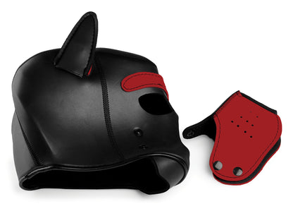 Spike Neoprene Puppy Hood - Red | 848518035035 | Available at EroticWarehouse.com