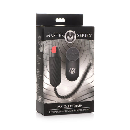 28x Dark Chain Rechargeable Remote Silicone Sound - Black | 848518044891 | Available at EroticWarehouse.com