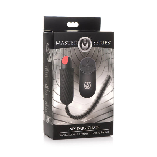 28x Dark Chain Rechargeable Remote Silicone Sound - Black | 848518044891 | Available at EroticWarehouse.com