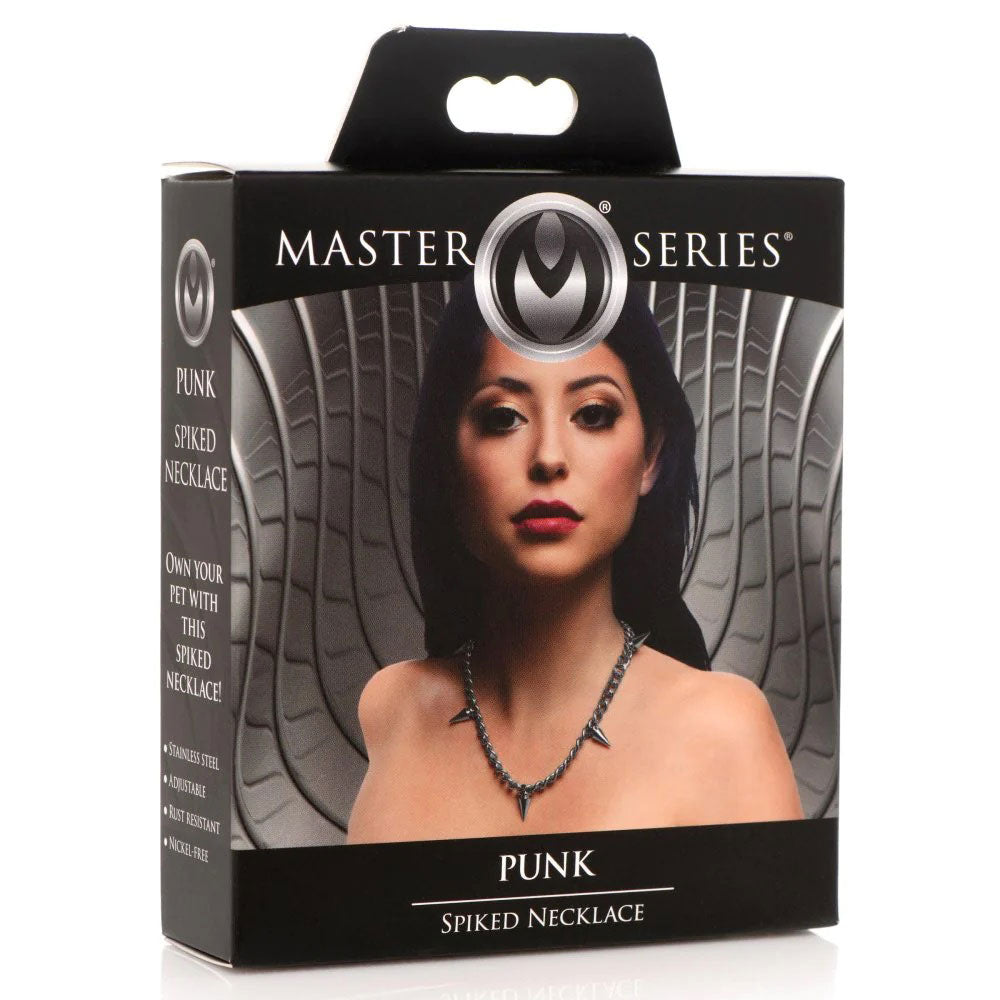 Punk Spiked Necklace Silver | 848518047601 | Available at EroticWarehouse.com
