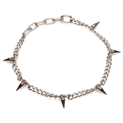 Punk Spiked Necklace Silver | 848518047601 | Available at EroticWarehouse.com