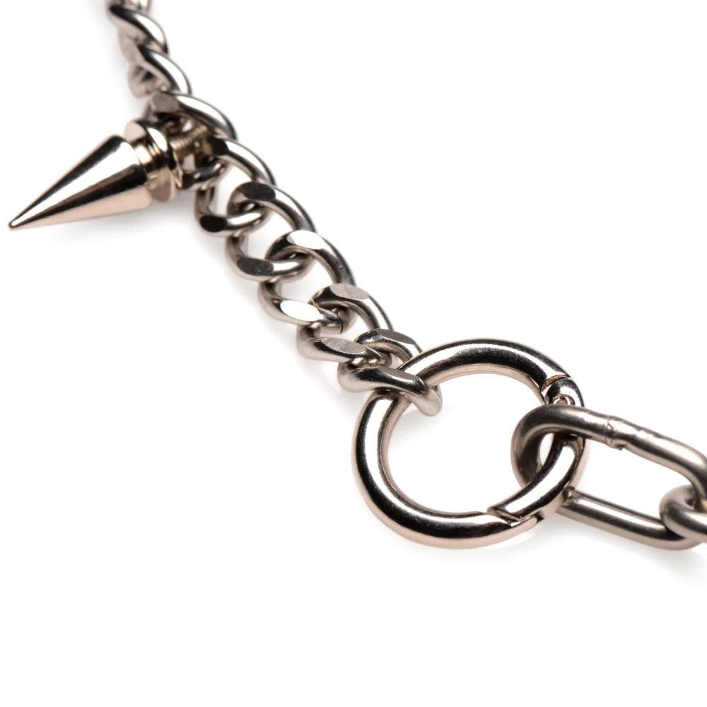 Punk Spiked Necklace Silver | 848518047601 | Available at EroticWarehouse.com