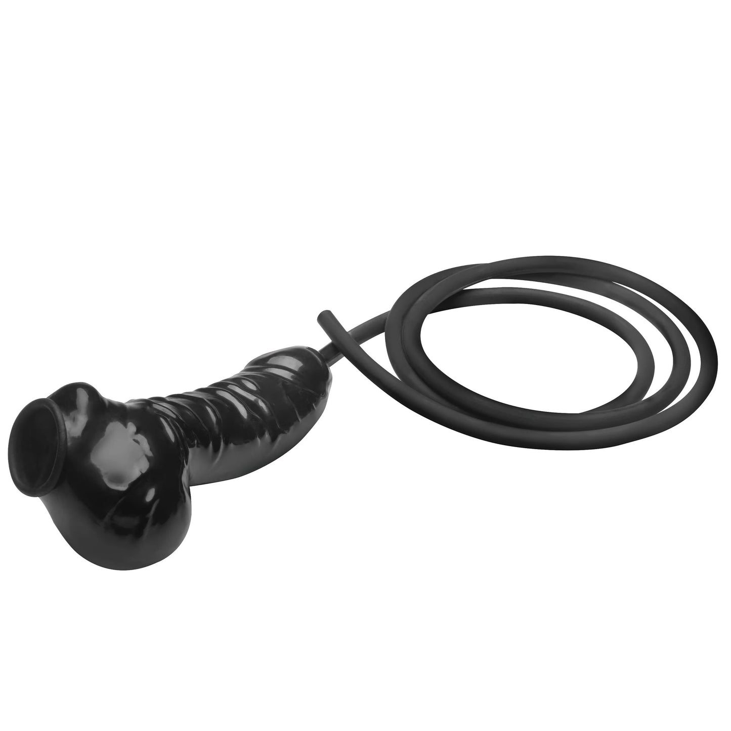 Guzzler Realistic Penis Sheath With Tube - Black | 848518050427 | Available at EroticWarehouse.com