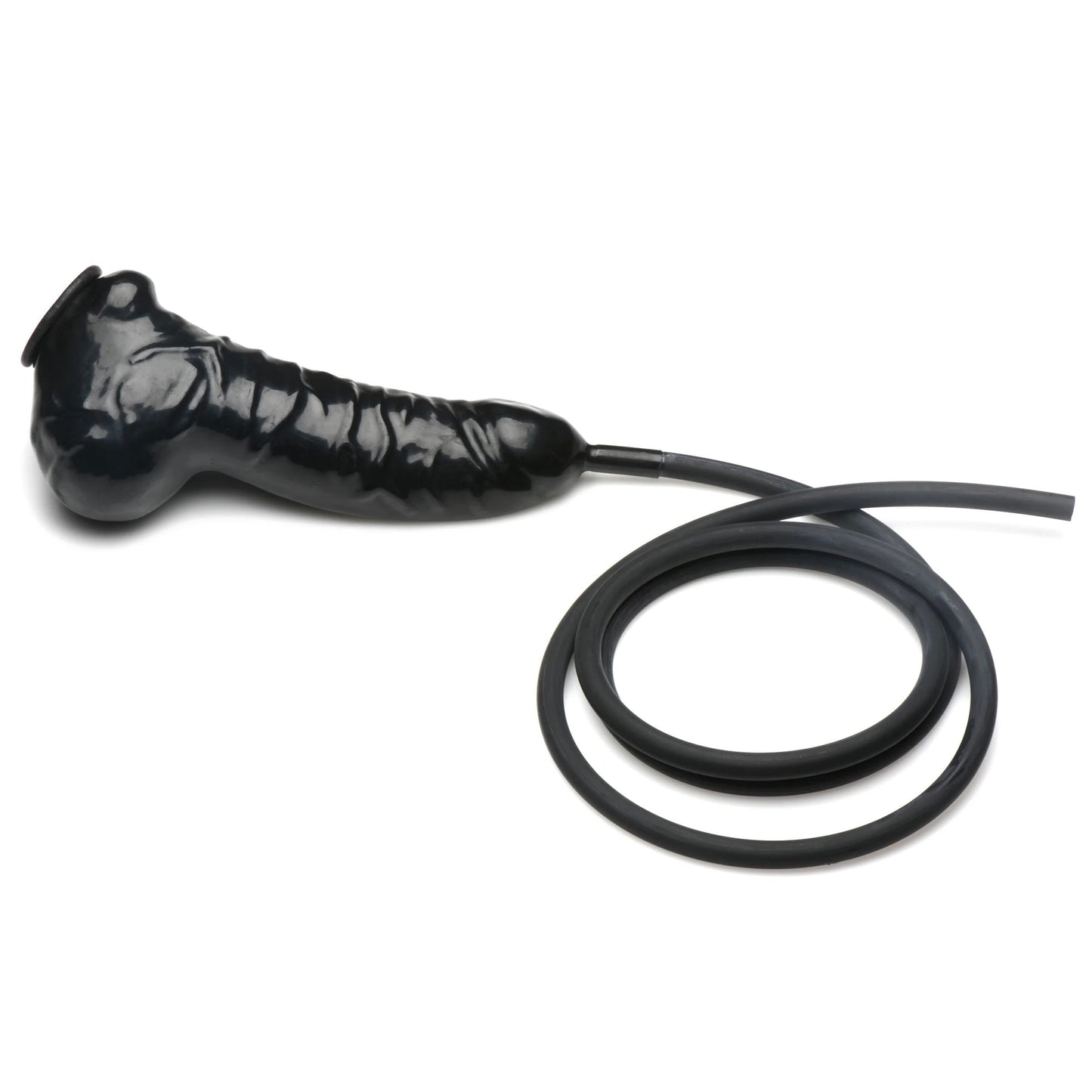 Guzzler Realistic Penis Sheath With Tube - Black | 848518050427 | Available at EroticWarehouse.com