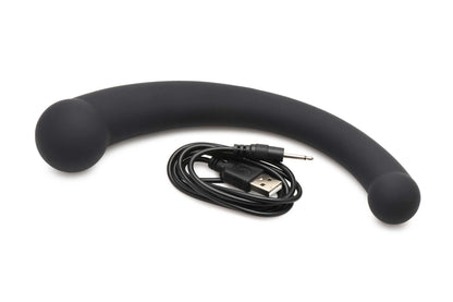 10x Vibra-Crescent Silicone Dual Ended Dildo - Black | 848518050458 | Available at EroticWarehouse.com