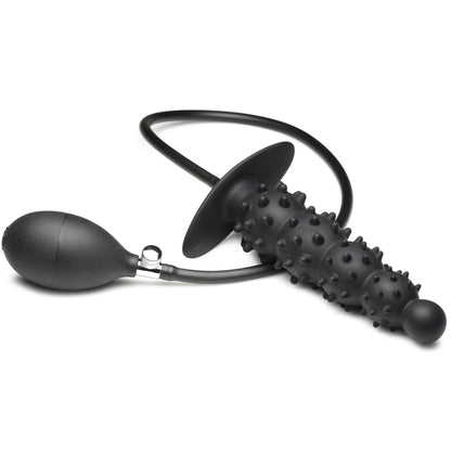 Ass Puffer Nubbed Inflatable Silicone Anal Plug - Black | 848518052346 | Available at EroticWarehouse.com
