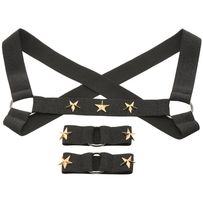 Star Boy Male Chest Harness With Arm Bands - Small/medium - Black | 848518053817 | Available at EroticWarehouse.com