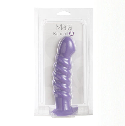 Kendall Silicone Dong Swirled Satin Finish - Neon Purple | 5060311470133 | Available at EroticWarehouse.com