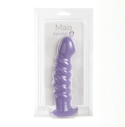 Kendall Silicone Dong Swirled Satin Finish - Neon Purple | 5060311470133 | Available at EroticWarehouse.com