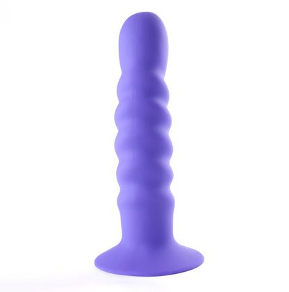 Kendall Silicone Dong Swirled Satin Finish - Neon Purple | 5060311470133 | Available at EroticWarehouse.com