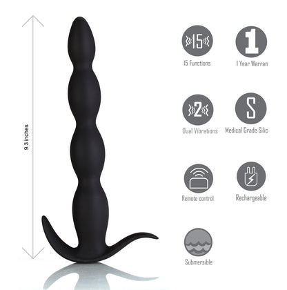 Mason Remote Control Silicone Butt Plug - Black | 5060311472861 | Available at EroticWarehouse.com