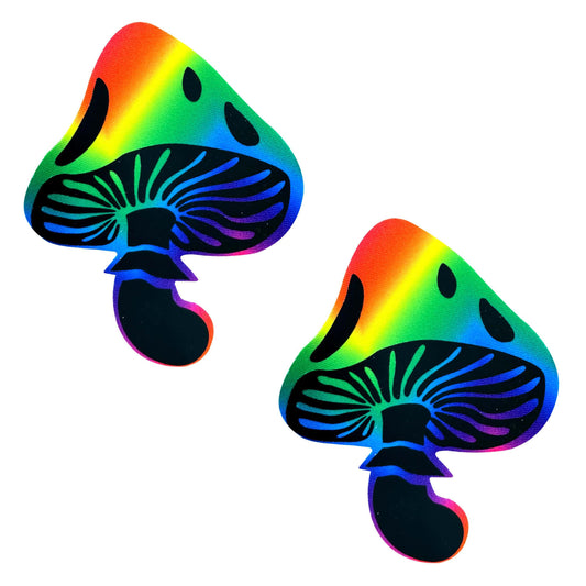 Rainbow Trippin' Psychedelic Toadstool Nipple Cover Pasties | 672975644451 | Available at EroticWarehouse.com